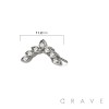 316L SURGICAL STEEL THREADLESS PUSH IN MULTI CZ MARQUISE ARCH FAN TOP PART